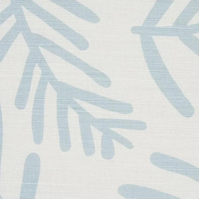 Abstract Sample - Schumacher X Caroline Z Hurley Tiah Cove Fabric in Blue Leaf For Sale - Image 3 of 4