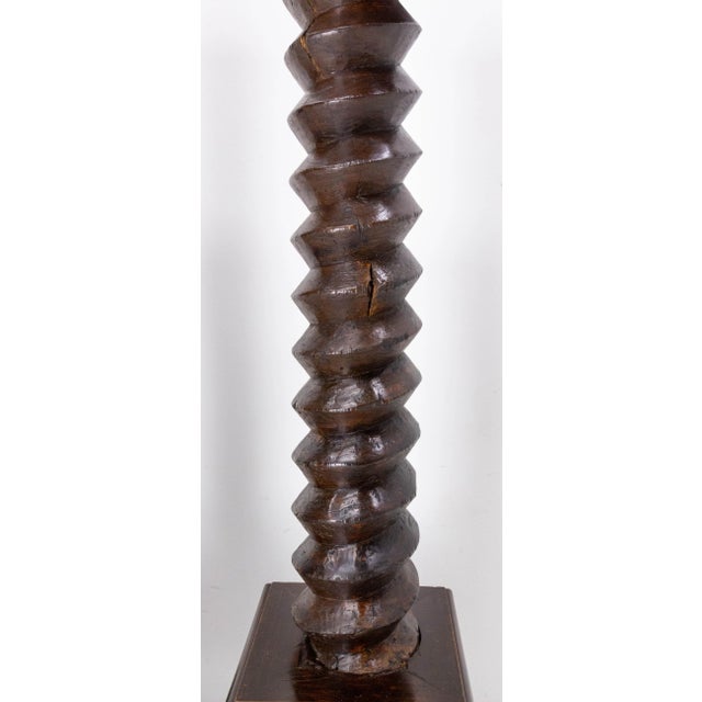 19th Century French Wine Press Screw Pedestals Plant Holders, Set of 2 For Sale - Image 9 of 11