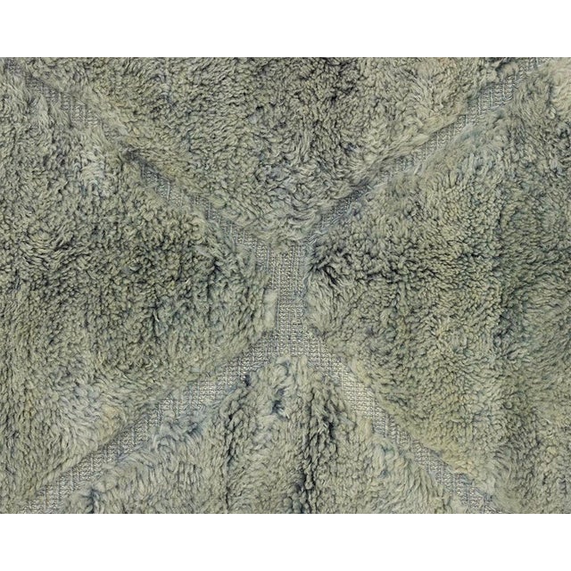 2020s Sage Diamond-Lattice Hand-Knotted Moroccan Wool Rug | 12'8" X 10'2" | One of a Kind For Sale - Image 5 of 8