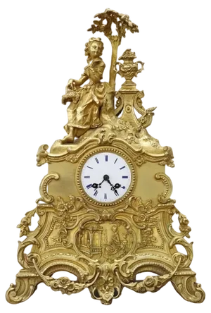 Antique Gilt Bronze Table Clock, 19th Century