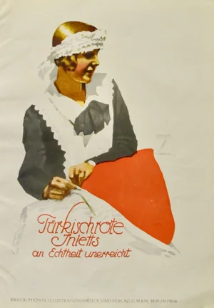 1926 Original German Art Deco Poster, Turkischrote Inletts (Linens)