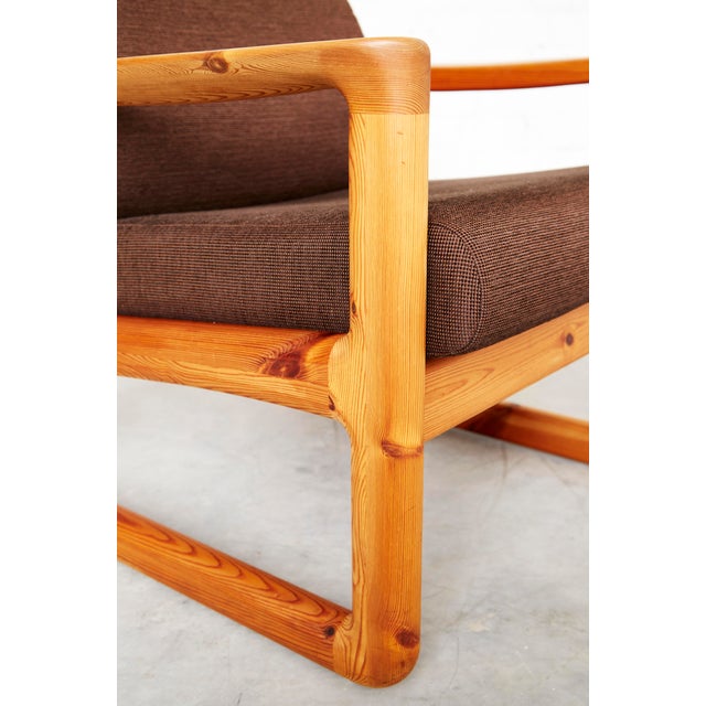 Set of Danish Modern Pine Armchair & Ottoman by C. F. C. Silkeborg from CFC Silkeborg, 1970s For Sale - Image 14 of 16