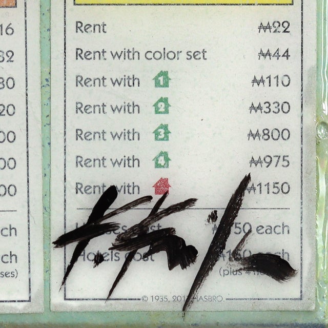 Green Advance to Hollywood BLVD - Original Los Angeles Monopoly Pop Art Mixed Media Painting by Kathleen Keifer For Sale - Image 8 of 9