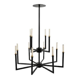 Custom-Made 12 Light Candlestick Chandelier Light Fixture For Sale