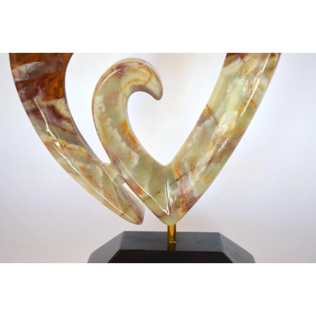 1960s Mid 20th Century Onyx Heart Sculpture For Sale - Image 5 of 6