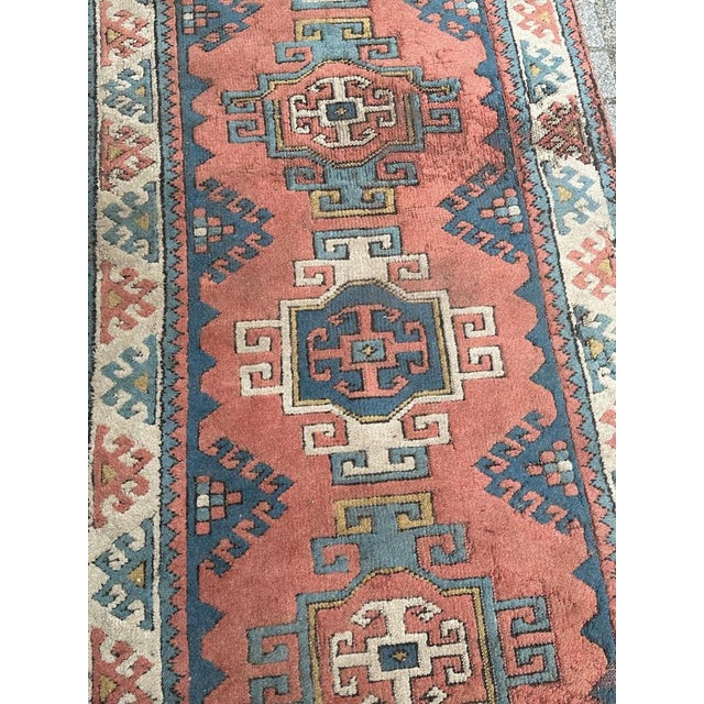 Vintage Turkish Distressed Bobyrugs Kars Runner, 1980s For Sale - Image 6 of 14