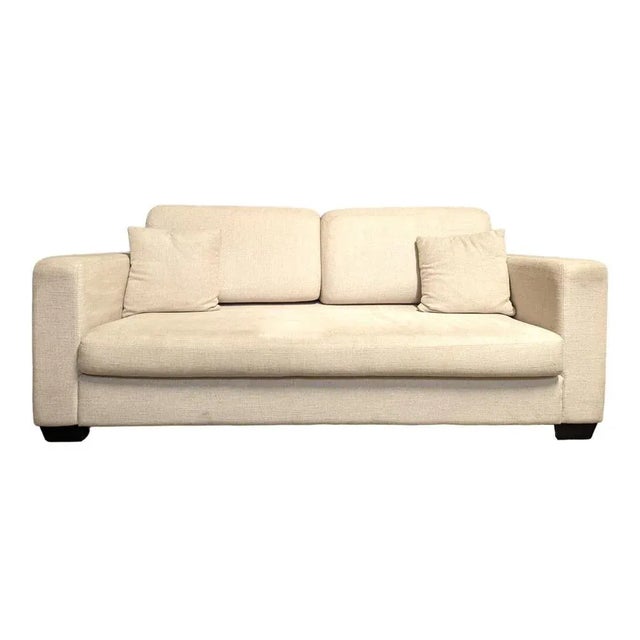 Vintage Three-Seater Sofa in Off-White For Sale - Image 6 of 6