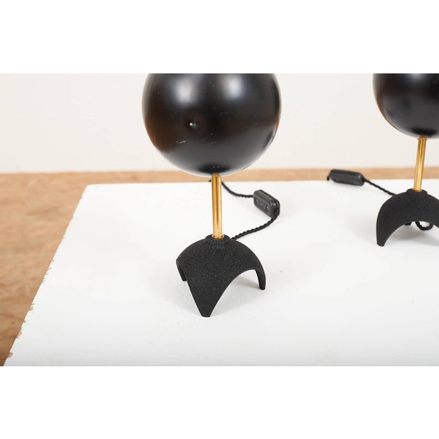 Table Lamps with Black Cast Aluminum Base, Set of 2 For Sale - Image 5 of 13