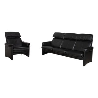 Lugano Three-Seater Sofa and Chair in Leather from Erpo, Set of 2 For Sale