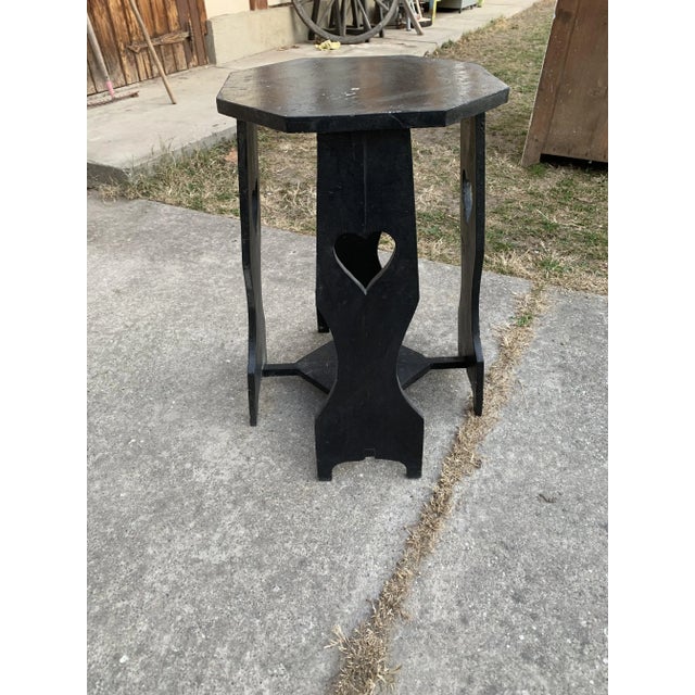 1920s Vintage Black Painted Side Table For Sale - Image 5 of 5