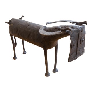 Vintage African Buffalo With Birds For Sale