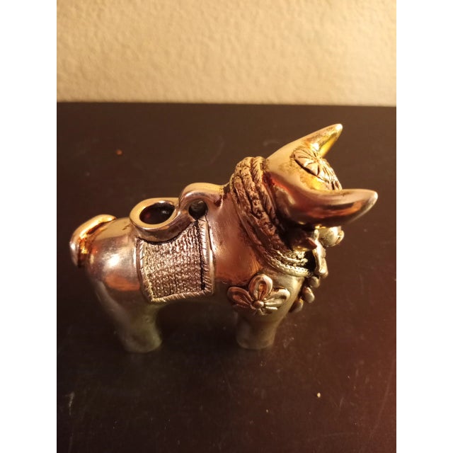 1970s Silver Plated Bull Figurine For Sale - Image 4 of 7