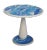 Round Table in White Marble with Blue Scagliola Decoration from Cupioli Living For Sale