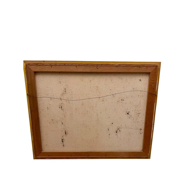 Vintage Mid Century Modern Abstract Cityscape Oil on Canvas For Sale - Image 12 of 15