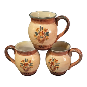 Late 20th Century Italian Tuscan Landscape by Pamela Gladding Three Coffee Tea Mugs
