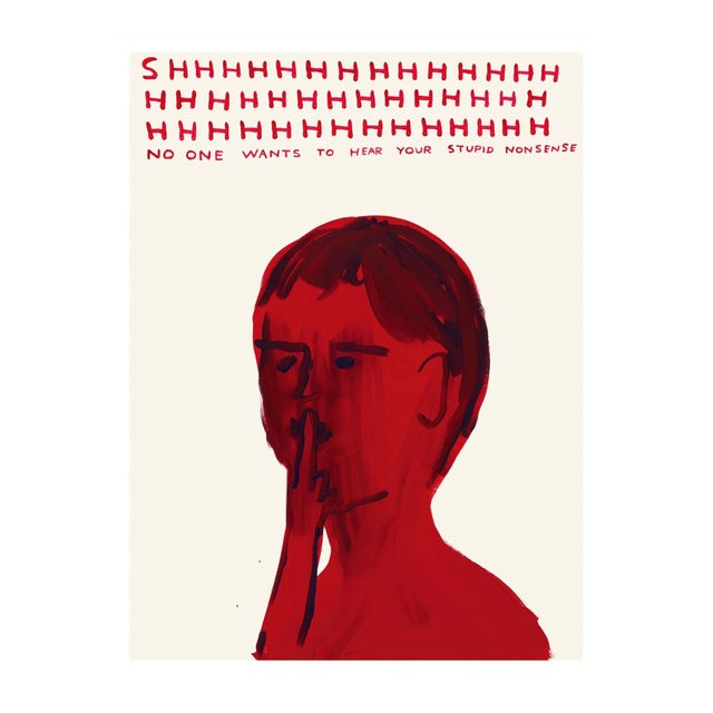David Shrigley SHHH Lithograph Poster, 2023 For Sale