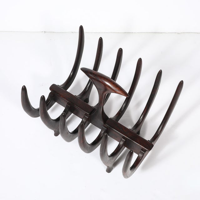 Mid-Century Modernist Sculptural Osseous Form Magazine Stand in Rosewood For Sale - Image 17 of 18