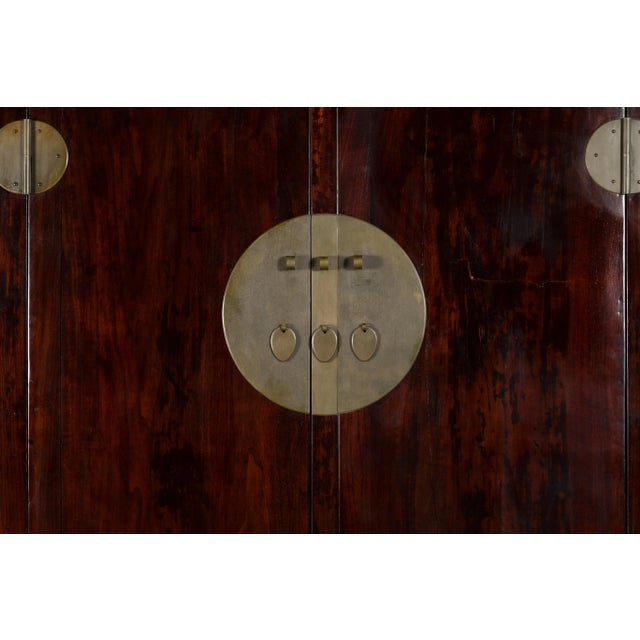 19th Century Chinese Qing Dynasty Elm Cabinet with Doors & 4 Drawers For Sale - Image 11 of 13