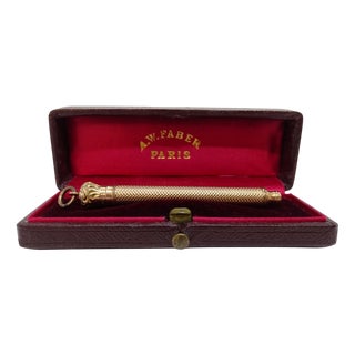 19th Century Gold-Plated Pencil Case from A. W. Faber, France For Sale