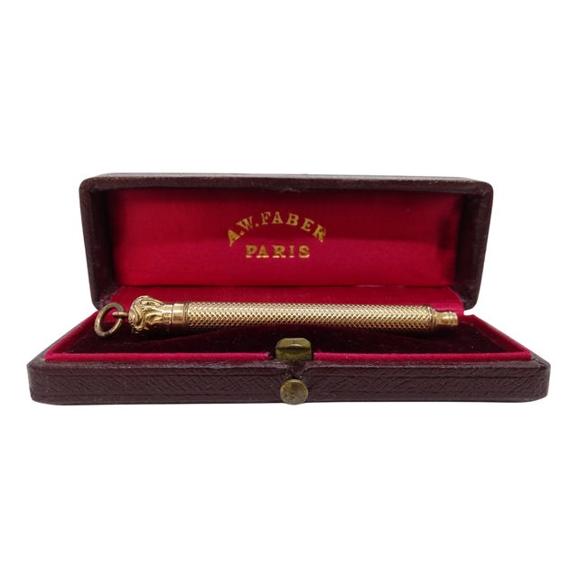 19th Century Gold-Plated Pencil Case from A. W. Faber, France For Sale