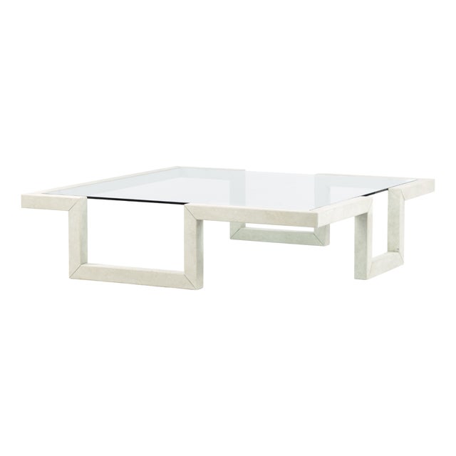 Castile Coffee Table in Sandstone with Inset Glass by Joaquín Moll for Meddel For Sale