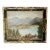 1930's Landscape Painting in Distressed Frame, Antique Acrylic Mountain and Lake Landscape For Sale
