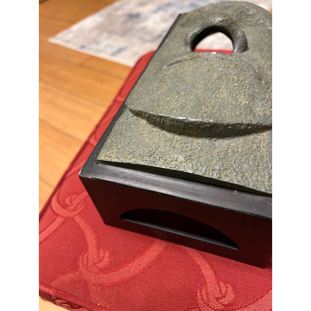 Vintage Tiki Man Stone Tissue Box Holder For Sale - Image 4 of 4