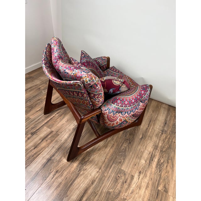 Brown Vintage Mid-Century Modern Adrian Pearsall for Craft Associates Walnut Wingback Chair Circa 1970 For Sale - Image 8 of 10