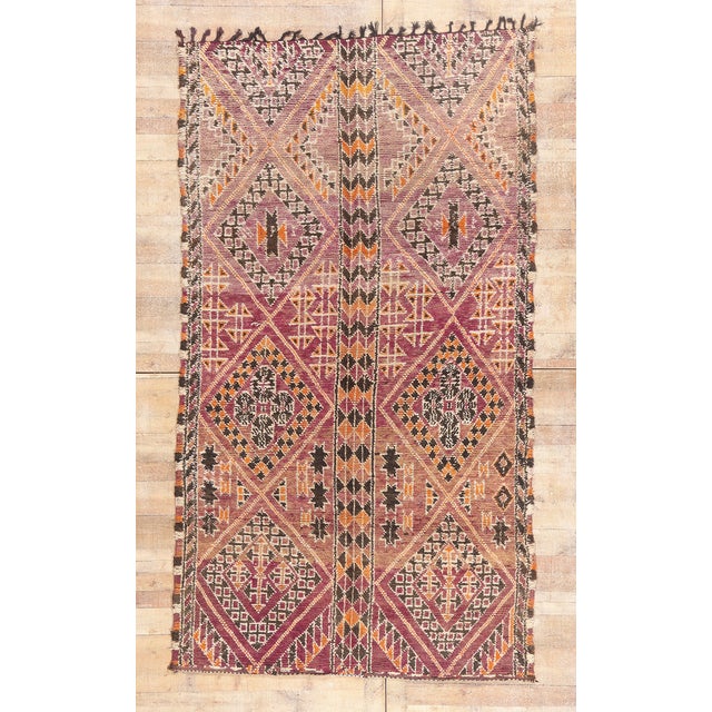 Vintage Zayane Beni M'Guild Moroccan Rug, 05'07 X 10'00 For Sale - Image 10 of 10