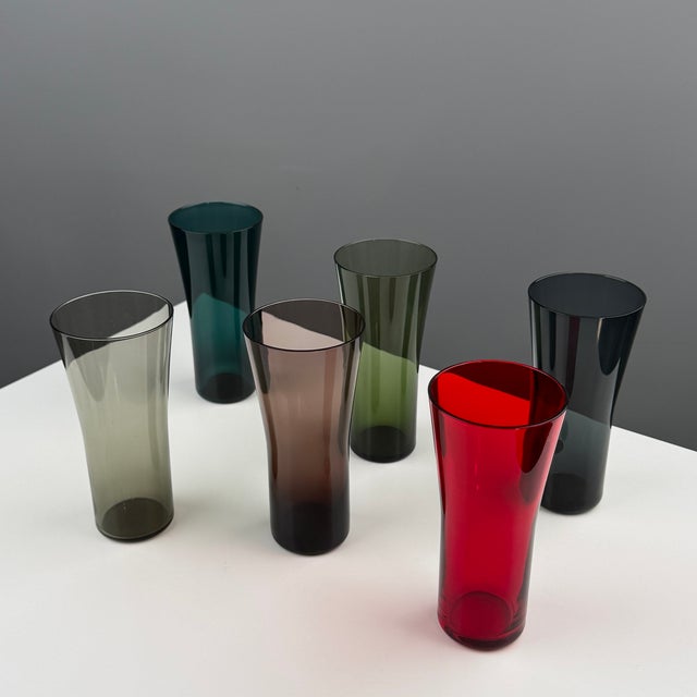 Multi-Colored Drinking Glasses, 1960s, Set of 6 For Sale - Image 6 of 9