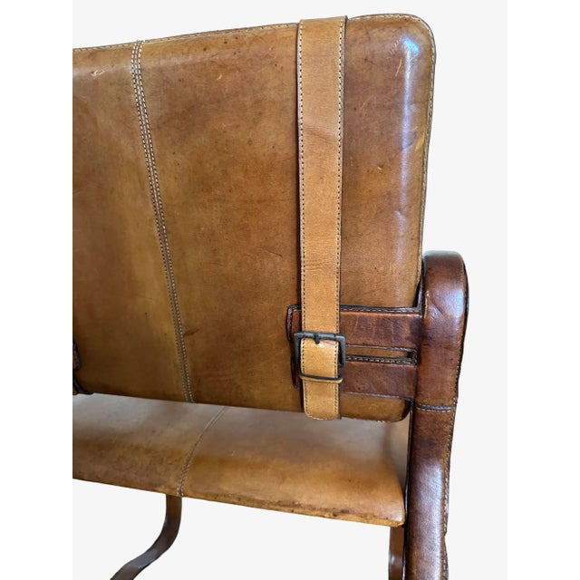 Ralph Lauren Style Rh Leather Buckle Chair - Jacques Adnet Style For Sale - Image 10 of 10