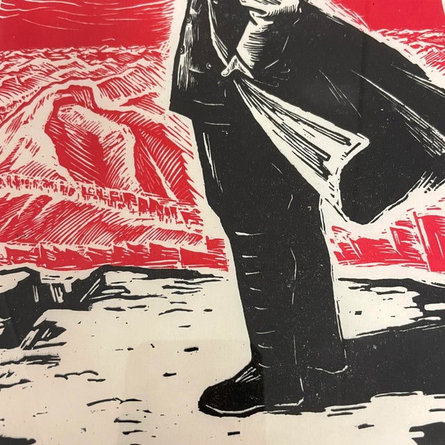 Set of Three Framed Mao Woodblock Prints For Sale - Image 12 of 13