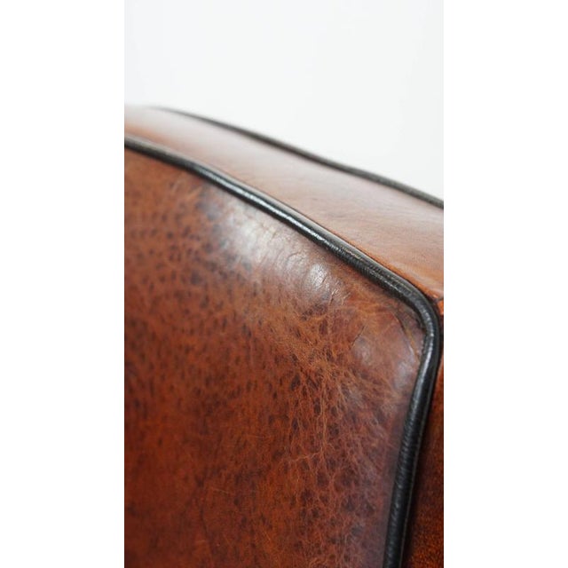 Vitage Dining Chairs in Sheepskin Leather with Black Piping, Set of 4 For Sale - Image 16 of 18