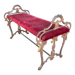 Antique Wrought Iron Bench Spanish Mission Sytle For Sale