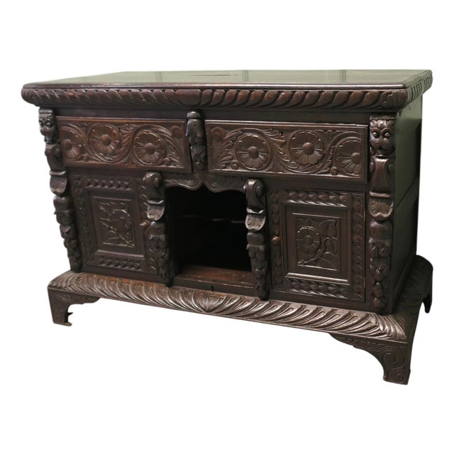 Antique Oak Dresser Base, 1800 For Sale