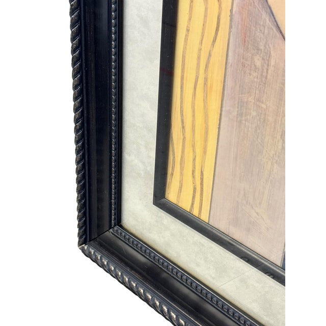 Mid 20th Century Modernist Multicolor Geometric Framed Print, Signed For Sale - Image 9 of 12