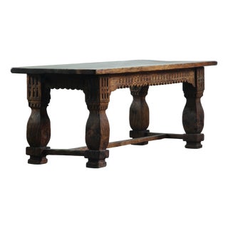 Large Vintage Danish Farmhouse Refectory Table, 1930s For Sale