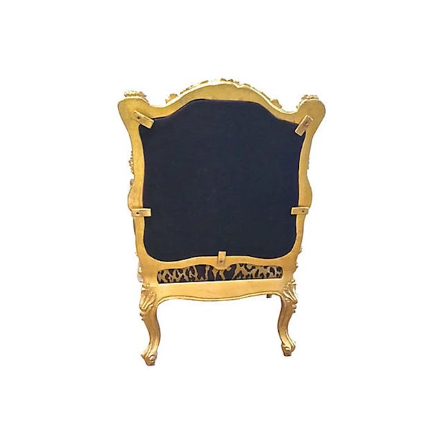 1900s Antique Rococo-Style Carved Giltwood Armchair For Sale - Image 4 of 13