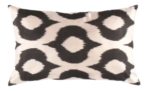 Ti 266 Black Decorative Accent Ikat Pillow 16'' X 2
