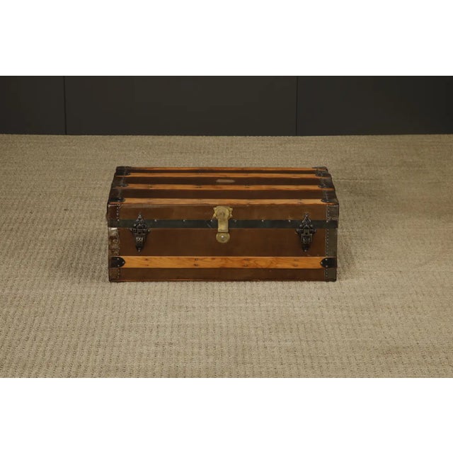 Restored Crouch & Fitzgerald Leather Trunk, C 1920s, Signed For Sale - Image 4 of 18