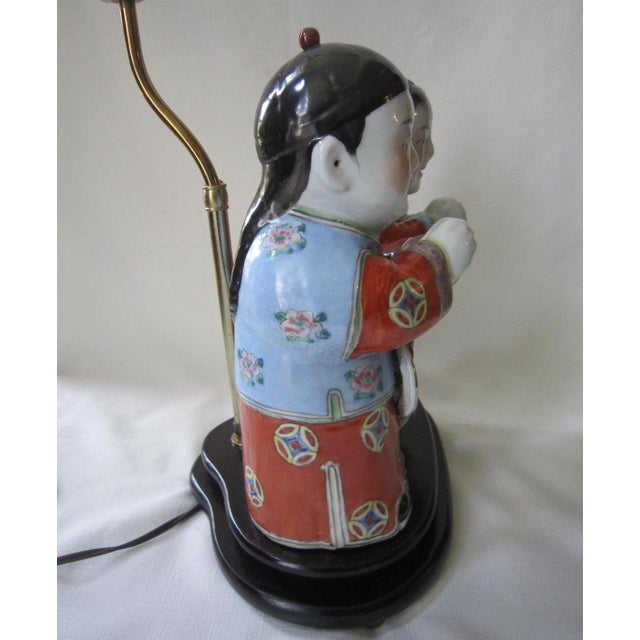 Chinoiserie Vintage Chinoiserie Figural Lamp For Sale - Image 3 of 6
