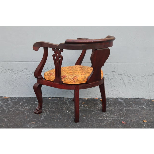 1940s Vintage Empire Style Carved Side Chair For Sale - Image 9 of 12