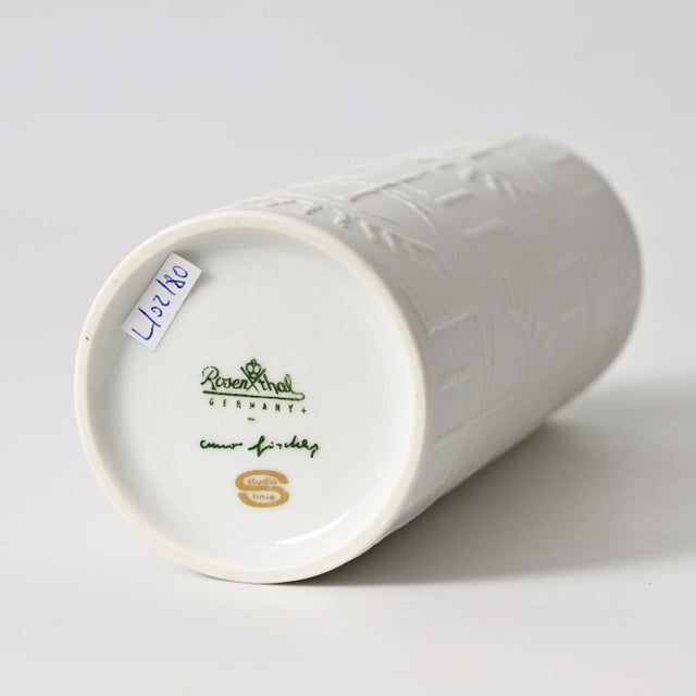 Rosenthal White Bisque Porcelain Vase by Cuno Fischer for Rosenthal, 1960s For Sale - Image 4 of 7