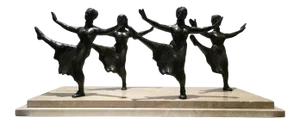 1970s "Grand Pas De Quatre" Figurative Bronze Sculpture Numbered 1/10 by Victor Salmones