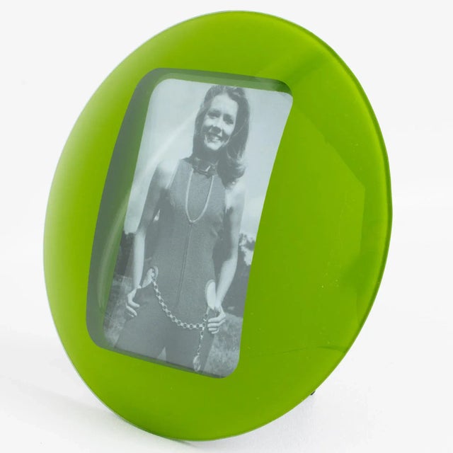 Green Space Age Green Glass Picture Frame For Sale - Image 8 of 8