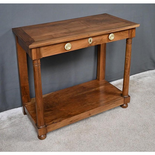 Empire Walnut Console Table, Early 19th Century For Sale - Image 12 of 18