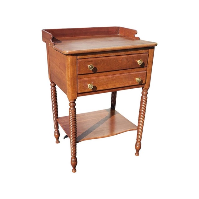 1950s Willett Furniture Wildwood Cherry TwoDrawer Side Table