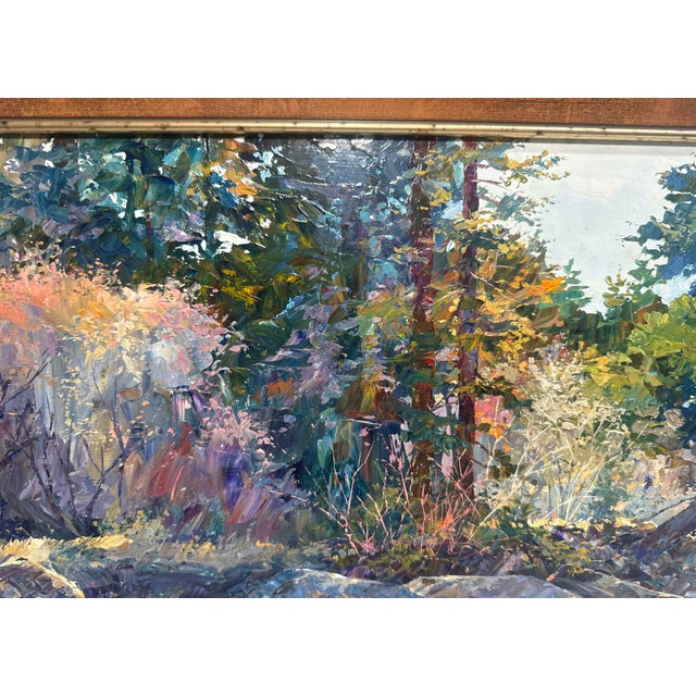Vintage Original Connie J Boswell 2side Oil Painting Landscape River Expressive Realism For Sale - Image 11 of 18