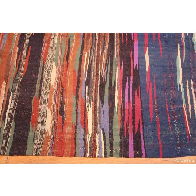 Red Nazmiyal Collection Gallery Colorful Vintage Moroccan Kilim Rug For Sale - Image 8 of 10