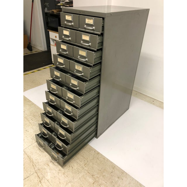 Vintage Industrial 22 Drawer Steel File Cabinet By Shaw Walker Chairish